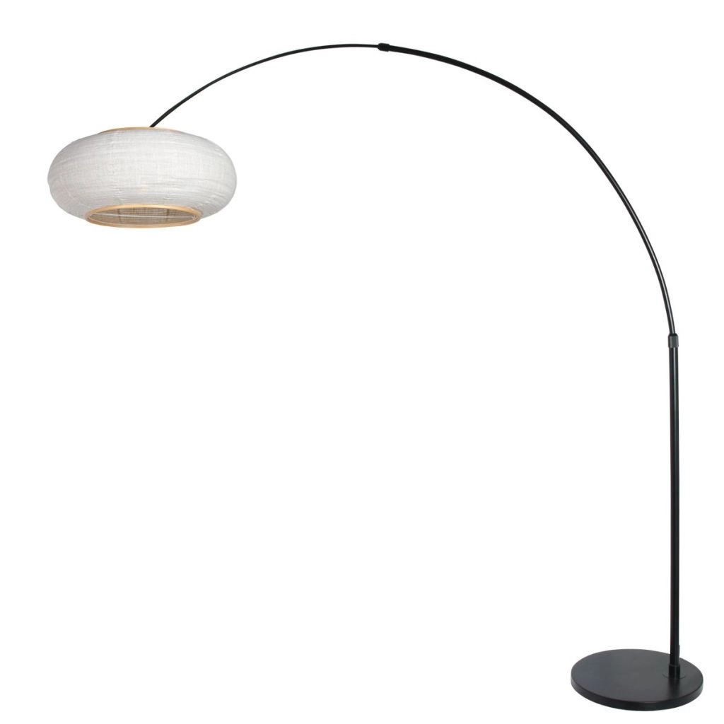 Black arc lamp Silva Alba with white hood Steinhauer 8712746185867