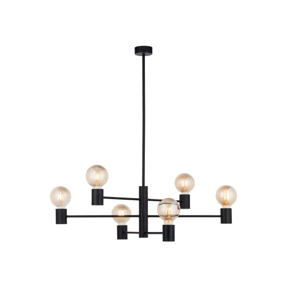 Black hanging lamp Radius 6-light