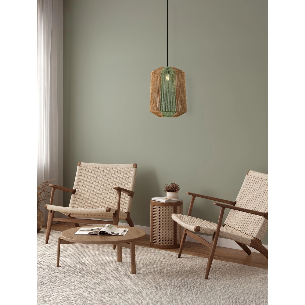 Pendant lamp Dena Ø 38cm brown with green Lyora 5212017477293