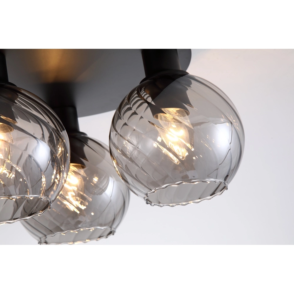Ceiling lamp Radiance 3-light black Searchlight 5053423307305