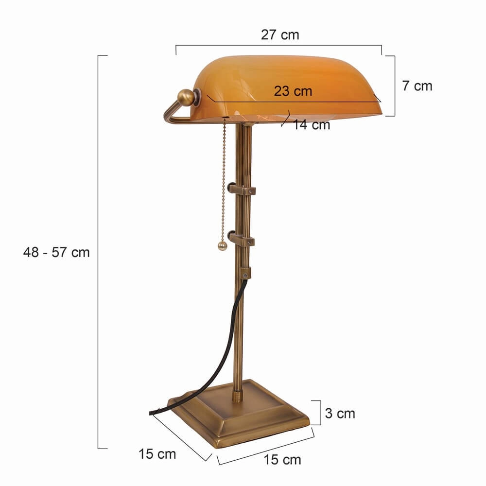 Banker's lamp Ancilla bronze with brown Steinhauer 8712746104417