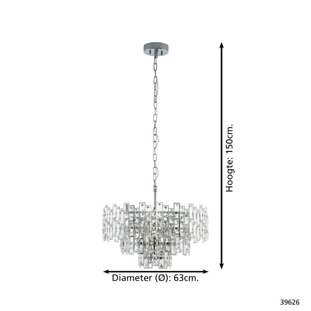 Ø 63cm chandelier Calmeilles 1 chrome Stars of Light 9002759396268