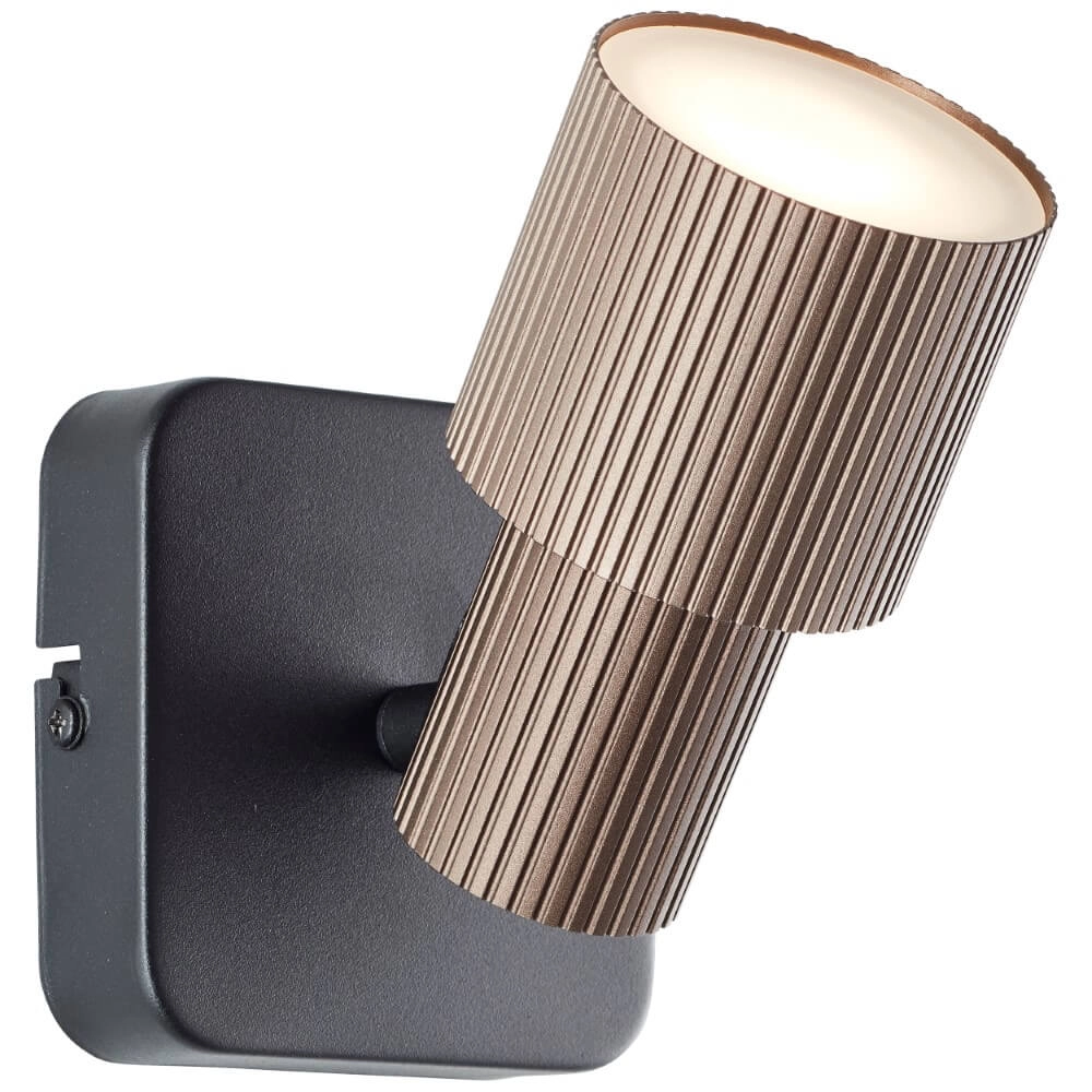 Surface-mounted spot Cadiz black with bronze Brilliant 4004353441264