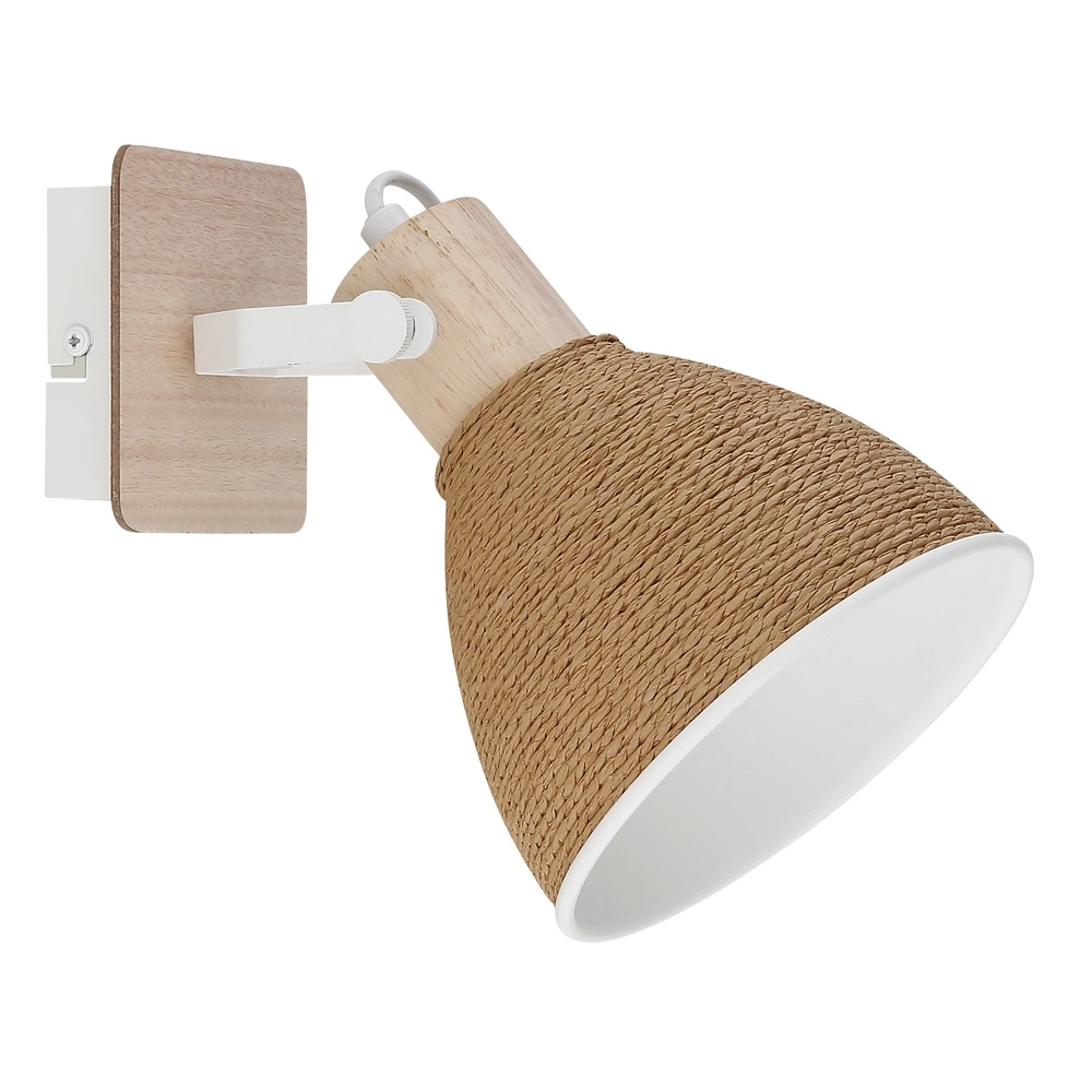 Wall light Lyndon White with rattan Globo 9007371580743