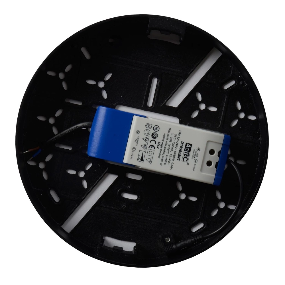 Ceiling light Ceres-Led IP44 black Ø 21,5cm Lucide 5411212281128