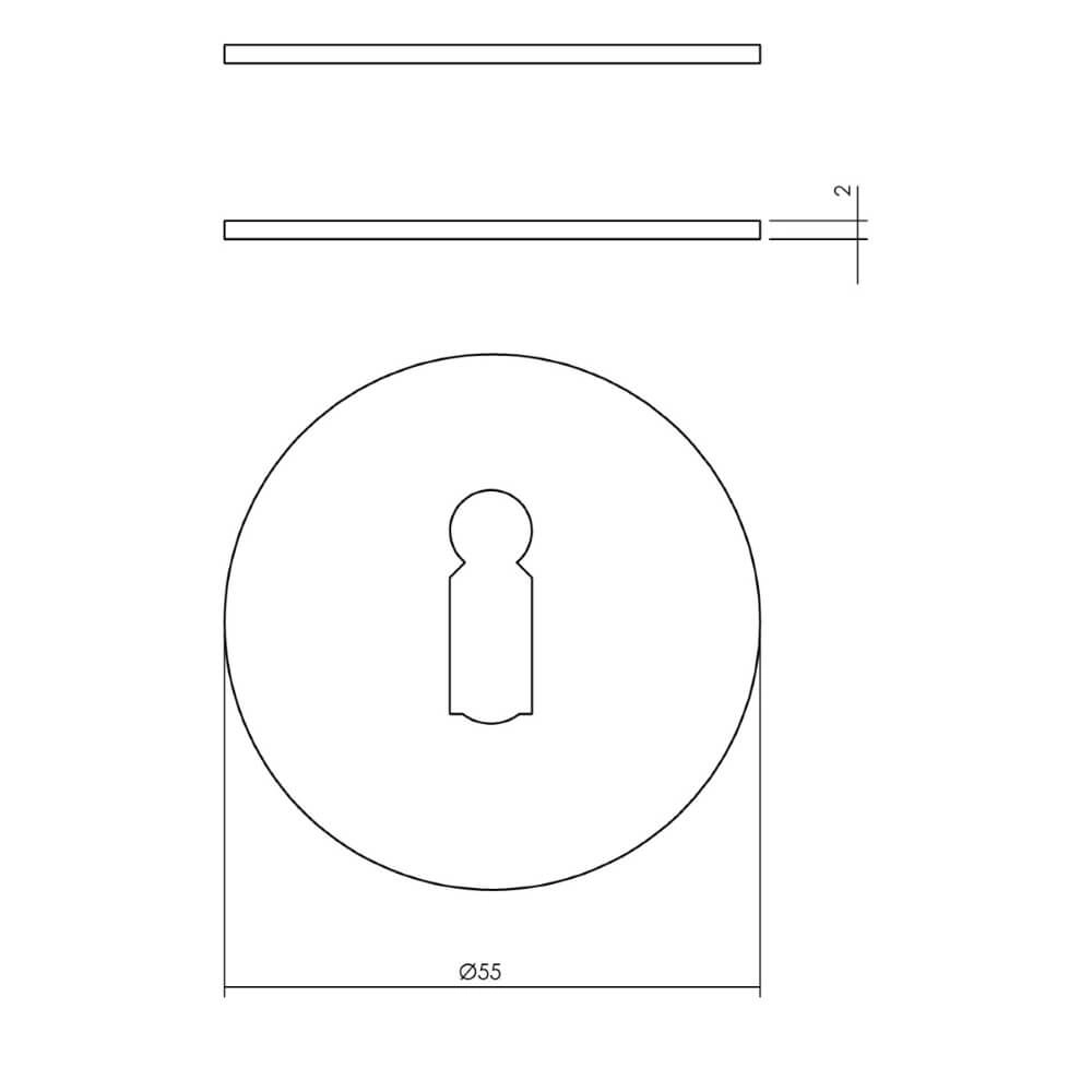 Set of 2 key rosettes Tira self-adhesive stainless steel Intersteel 8714186586495