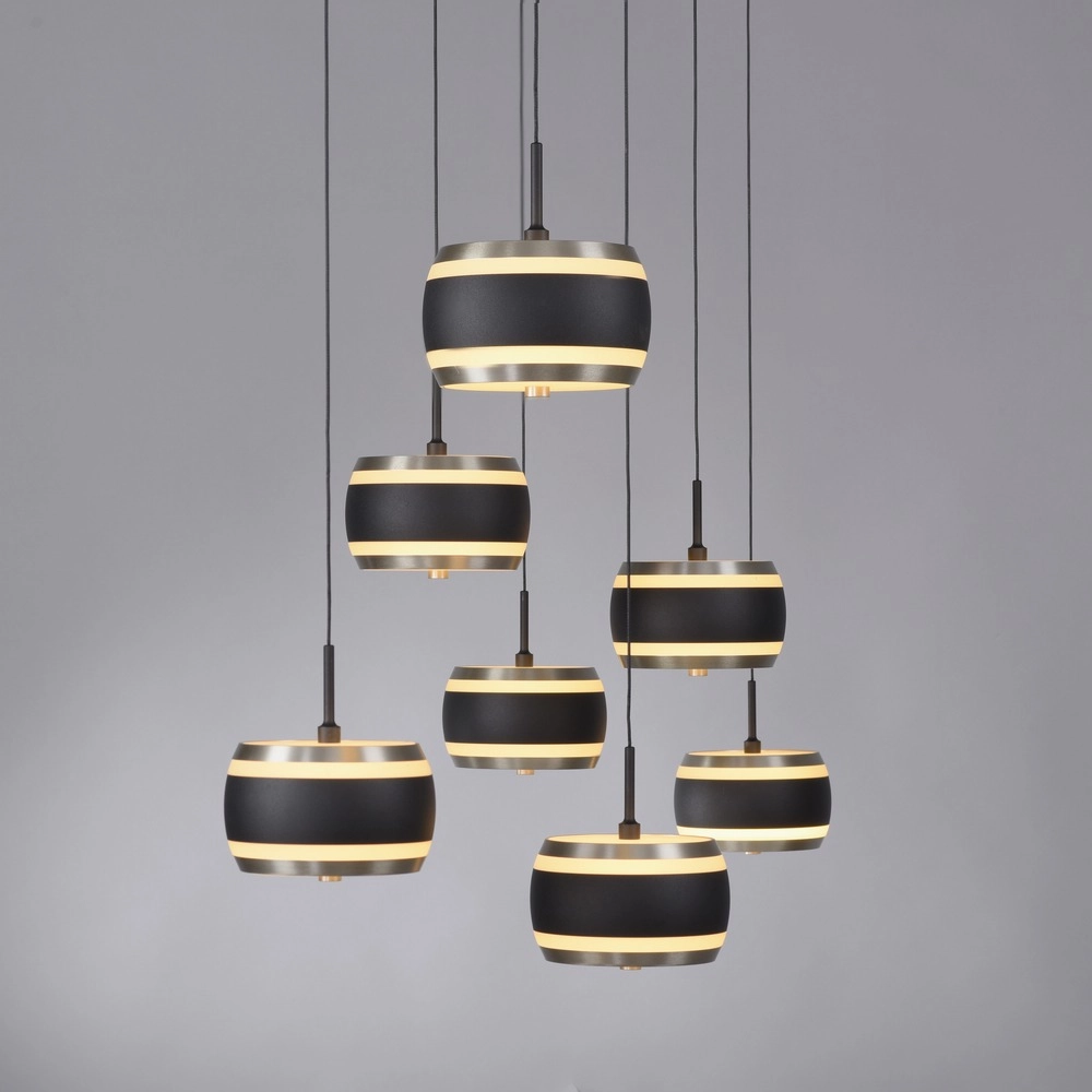 7L dining table pendant lamp Pure Falling Rings black pearl Paul Neuhaus 4012248396599