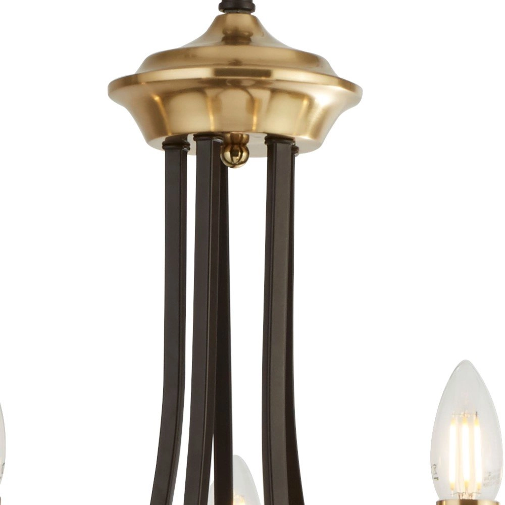 Classic chandelier Belfry 5-light 58cm bronze with gold Searchlight 5053423135755