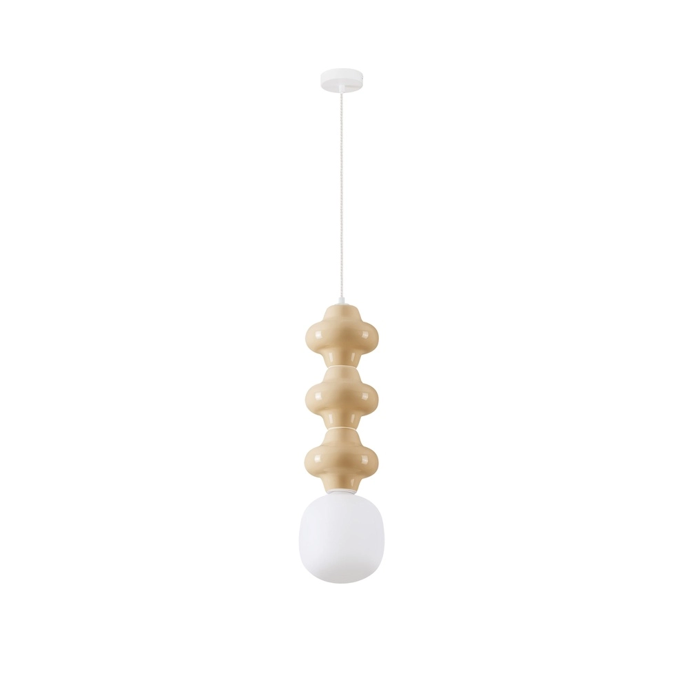Pendant lamp Clio L yellow ceramic with white glass Lyora 5212017461353