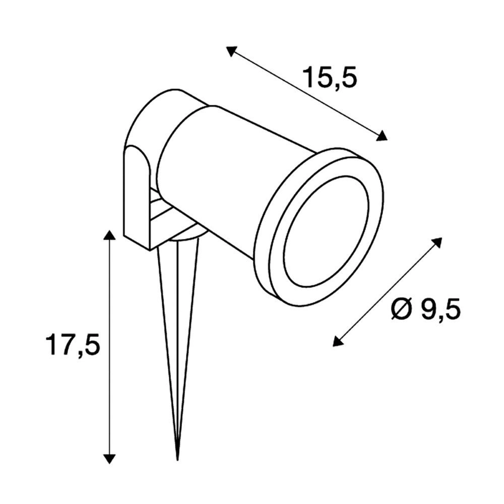 Garden spotlight Nautilus Spike XL with lancing device SLV 4024163107143