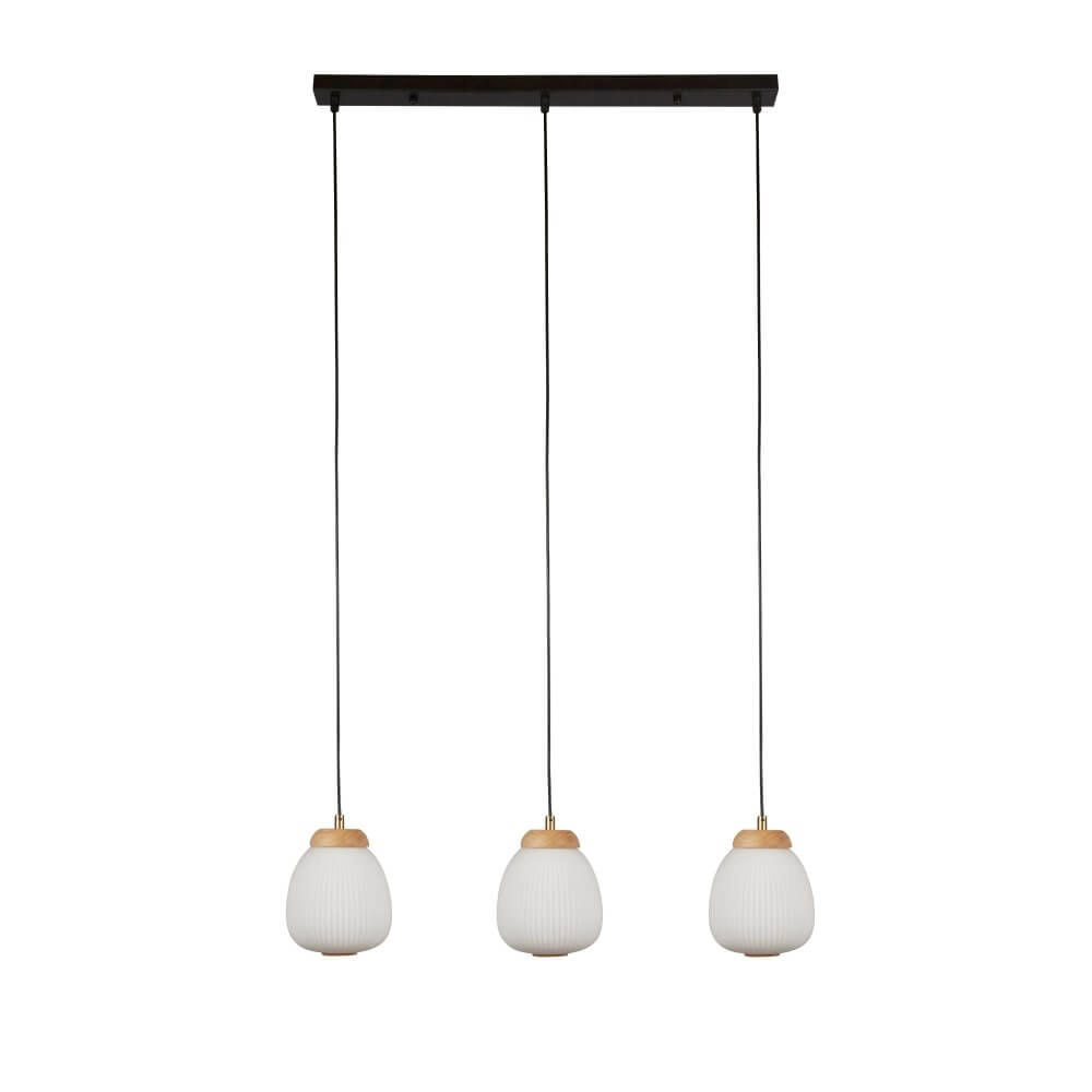 3-light pendant lamp Ella black and white