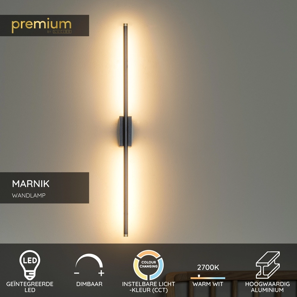 Wall lamp Marnik 59cm black Premium by Lucide 5411212421166