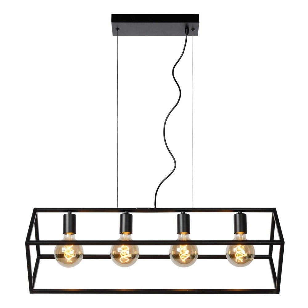 Modern pendant lamp Fabian 4-light black Lucide 5411212010803