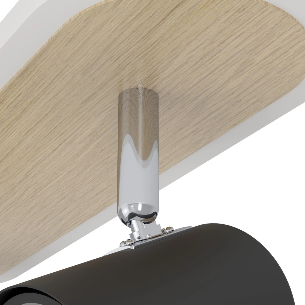 Led ceiling spot Rimbocchi 3L - black - wood look Eglo 9008606316533