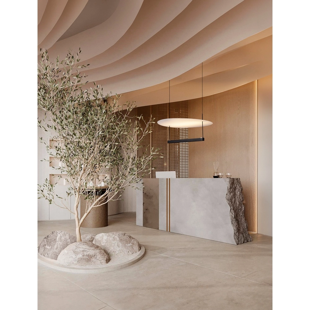 Design pendant lamp Diona Ø 60cm black with white Lyora 5212017451439