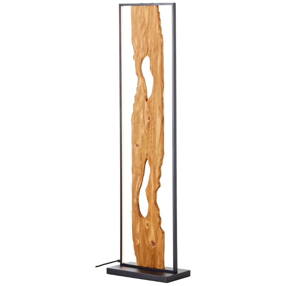 Led floor lamp Chaumont with wood Brilliant 4004353411809