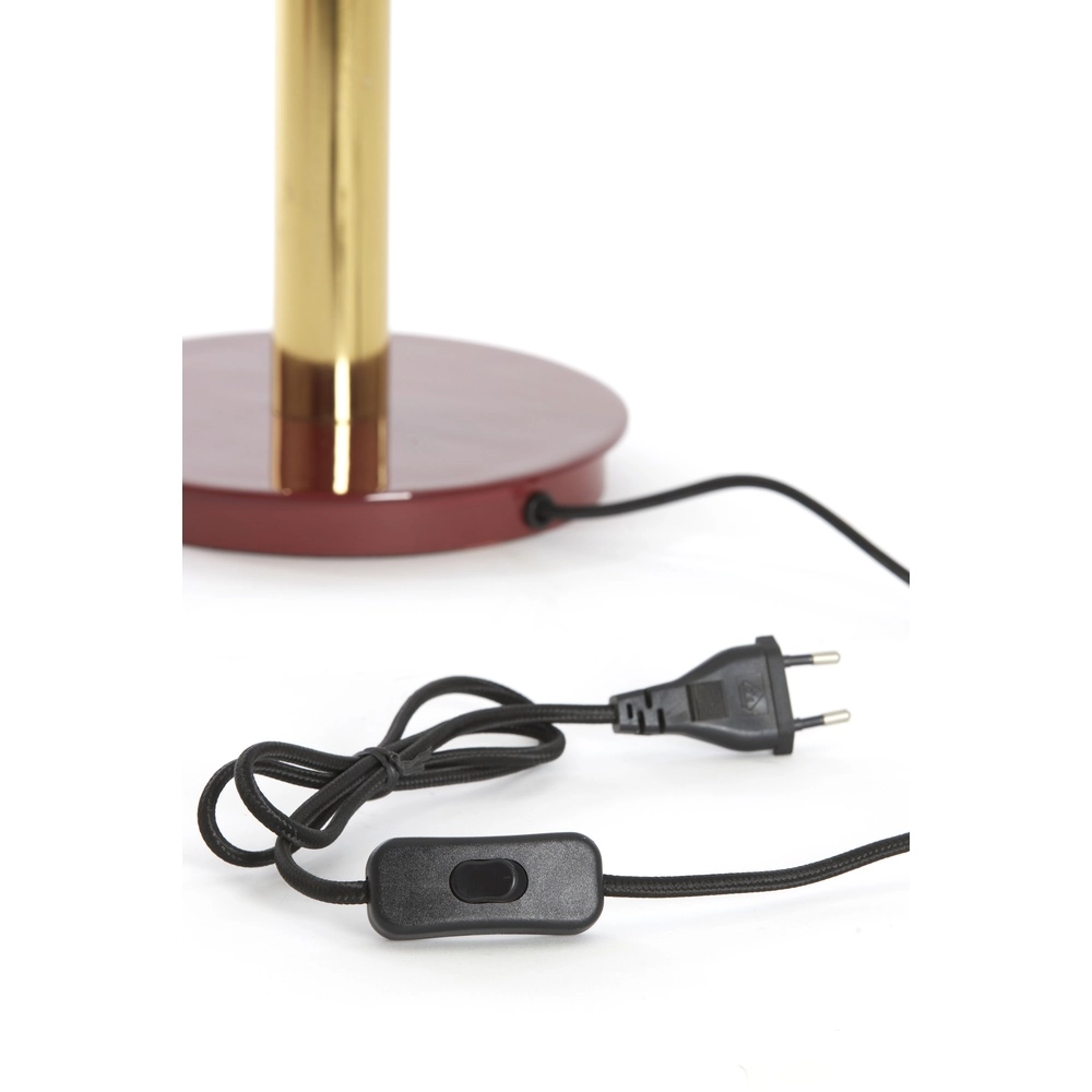Banker's lamp Ayer Bordeaux with gold Light & Living 8717807742850
