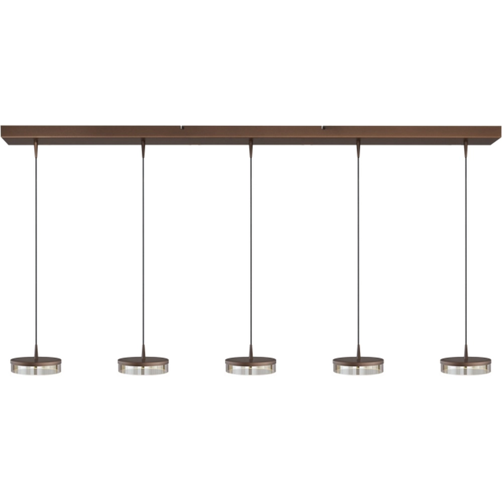 5-light pendant lamp Imperia 160cm cocoa brown