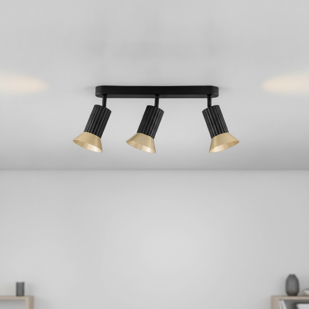 Ceiling lamp Luvia 3-light black with gold