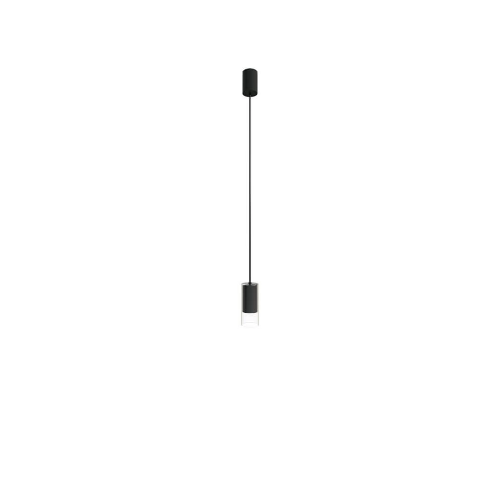 Black hanging lamp Cylinder with glass Lyora 5903139786690