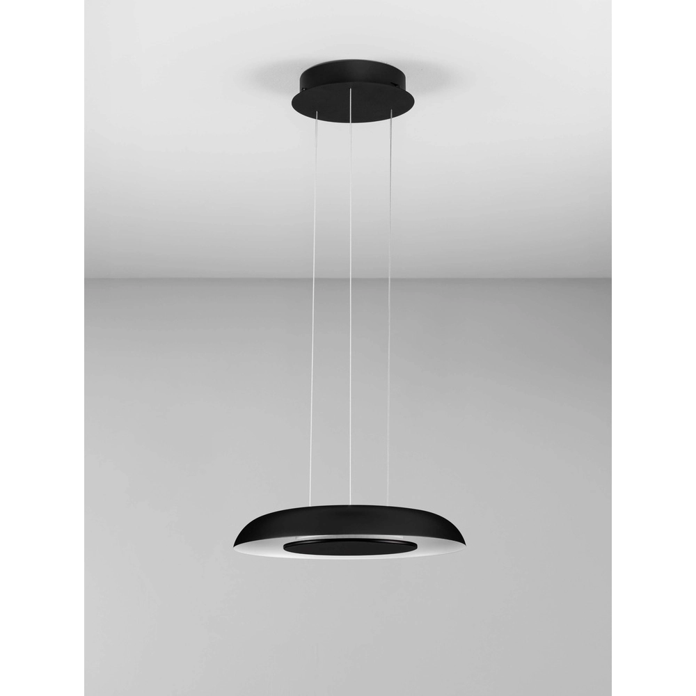 Modern pendant lamp Epos Ø 40cm black with white Lyora 5212017463234