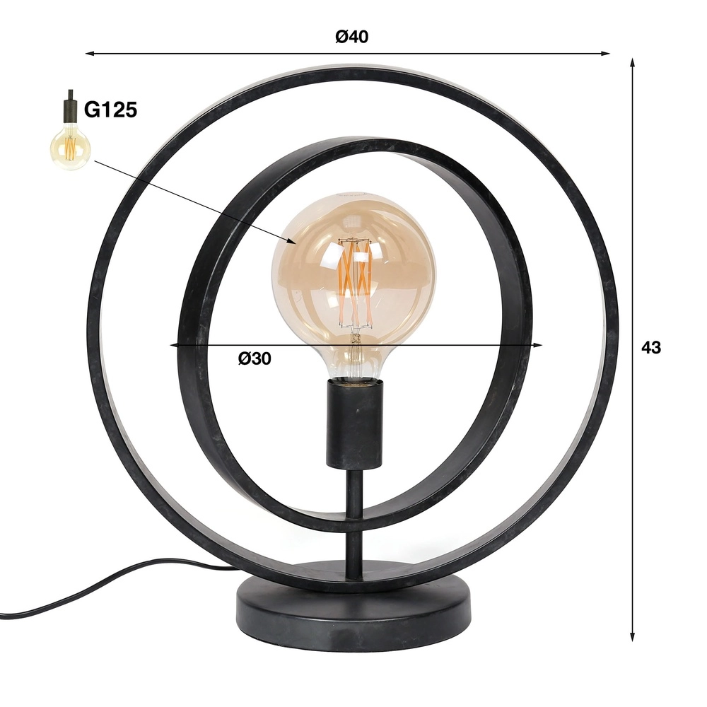 Charcoal table lamp Turn 1x E27 - Ø 40cm Lyora 8716803513068