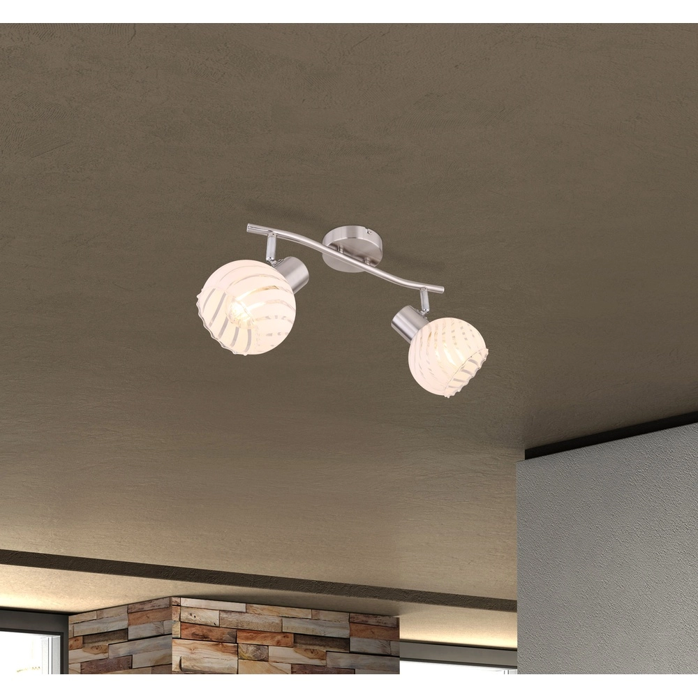 Ceiling lamp Willy nickel 2-light Globo 9007371406104