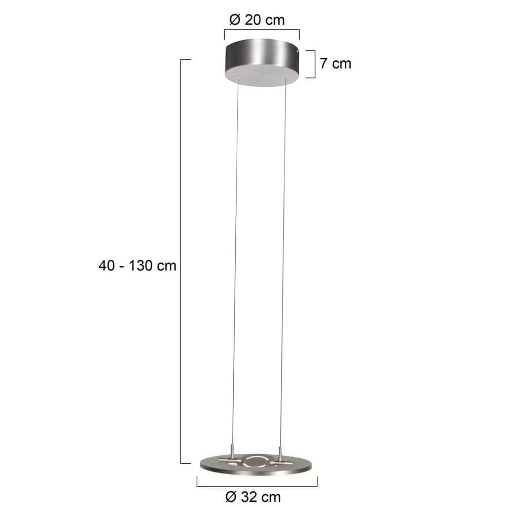 Sleek pendant lamp Soleil Ø 32cm grey Steinhauer 8712746176674