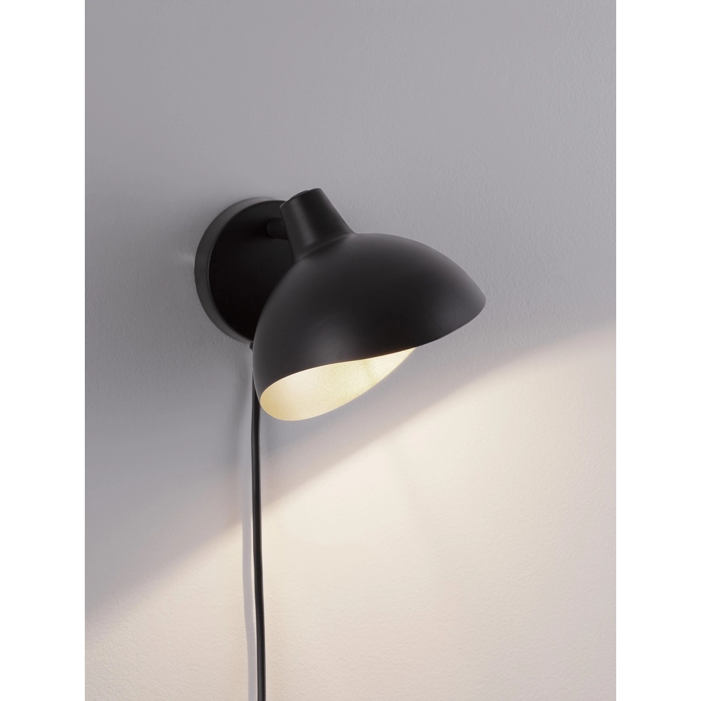 Wall lamp Geti Black with gold inside