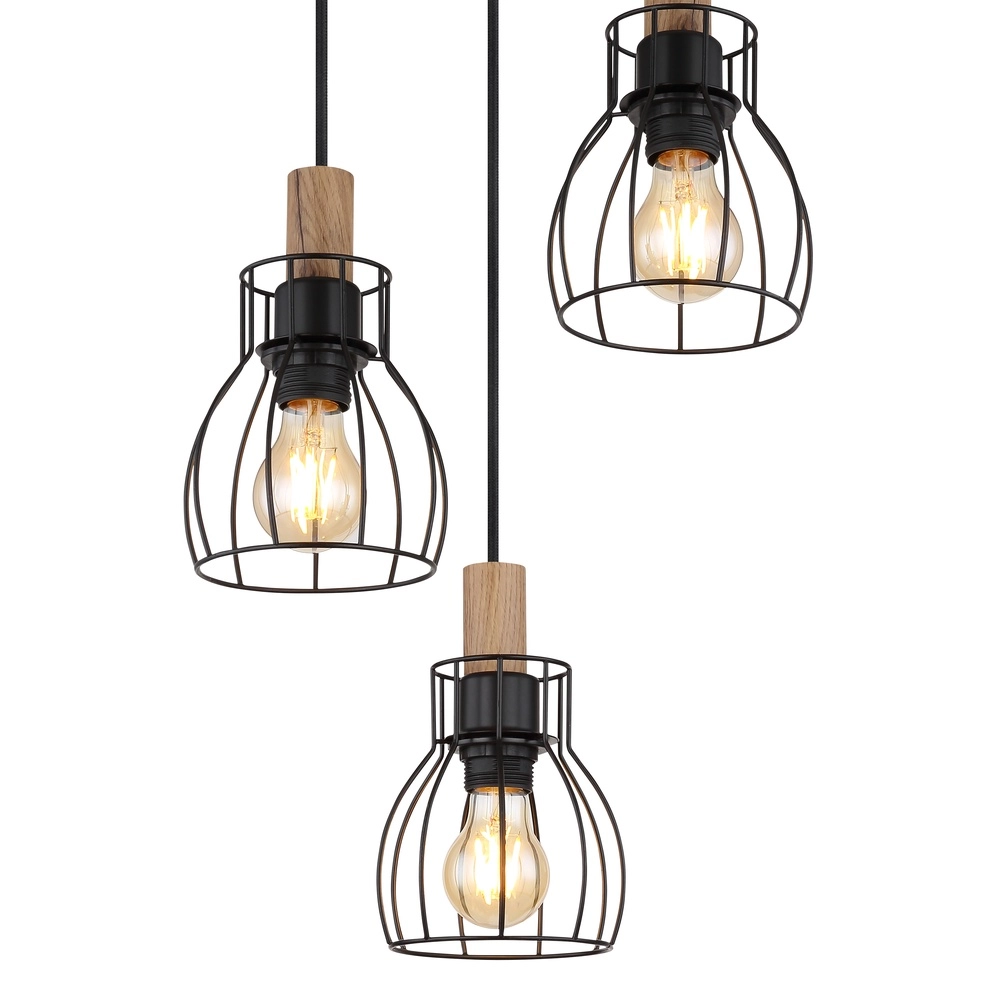 Country Pendant Lamp Mina 3-light round Globo 9007371432431