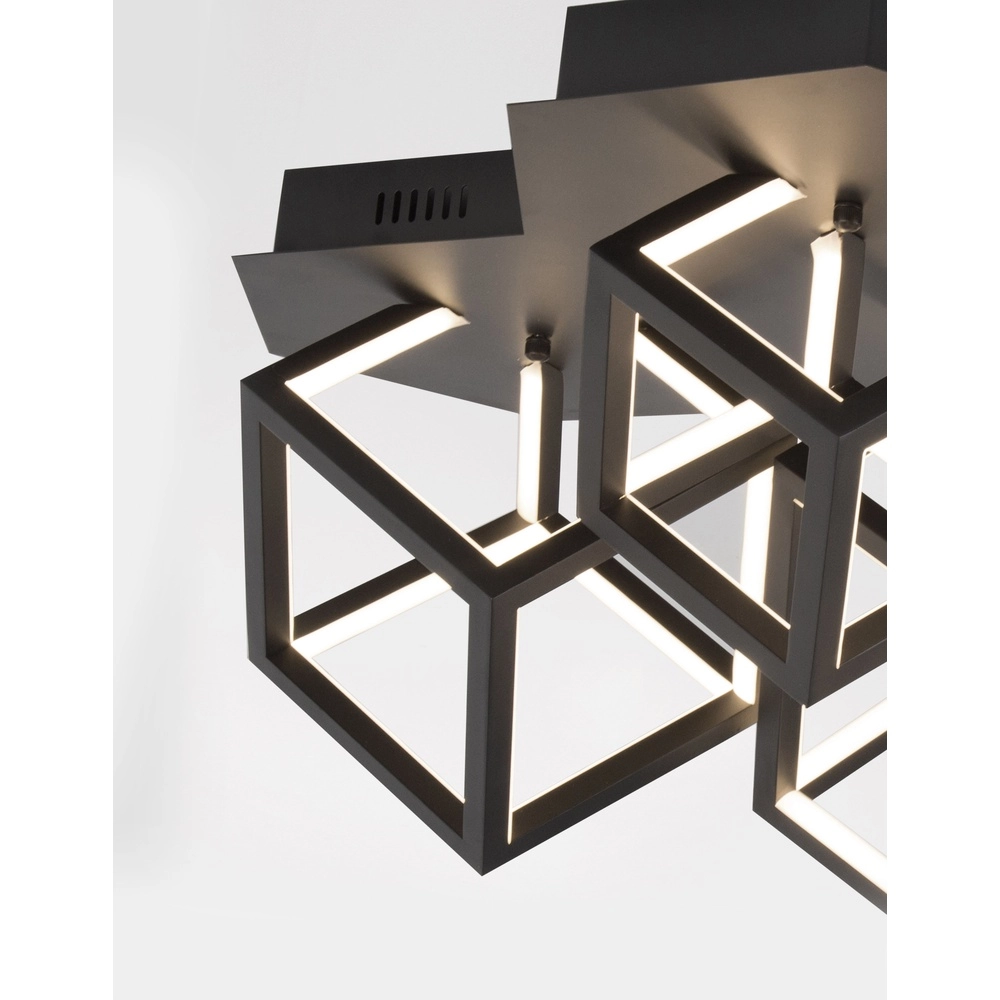 Square ceiling lamp Gabbia black Lyora 5212017423436