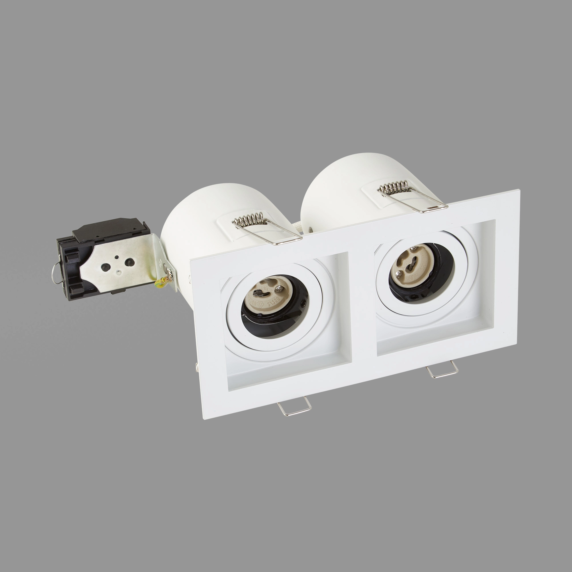 Rectangular recessed spotlight Grid 2-light white Lyora 5053423307176