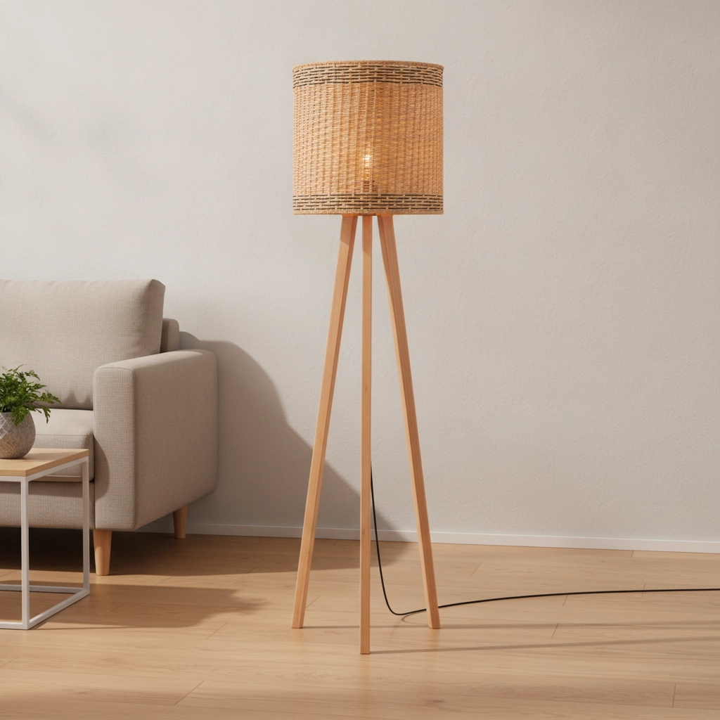 Floor lamp Plette Rattan