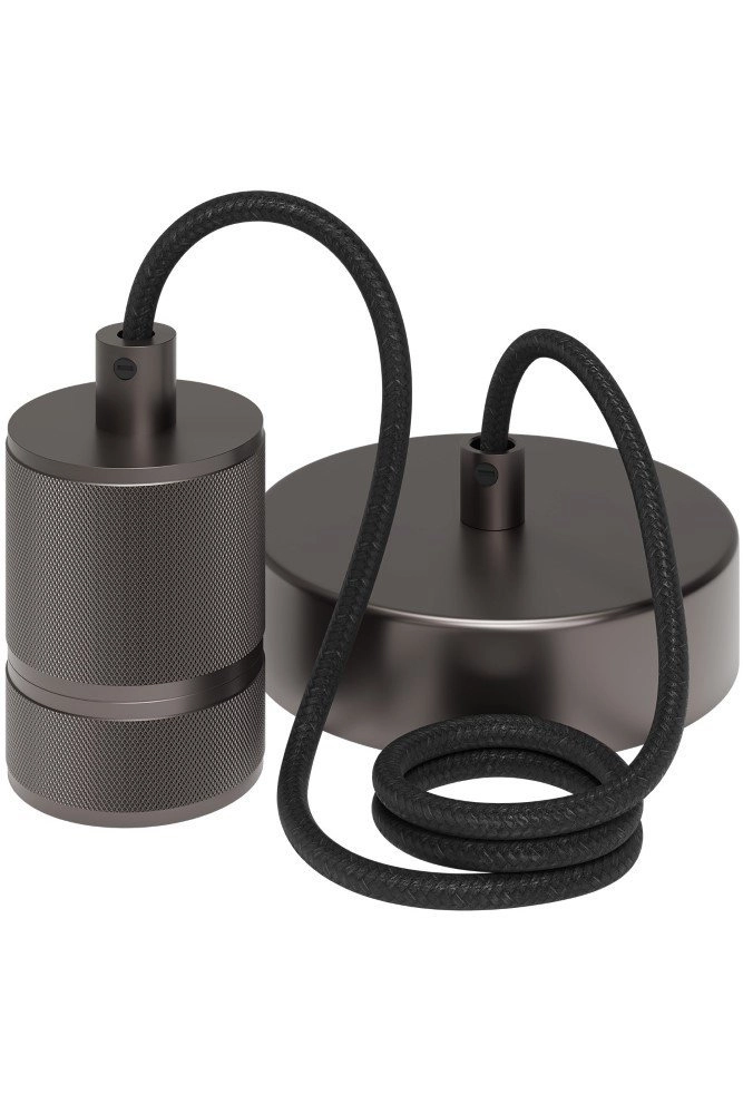 Pendant lamp Pendel Cord gun metal grey