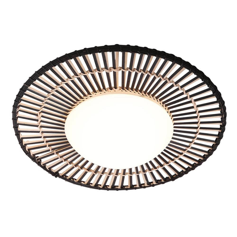 Ceiling lamp Aura black with bamboo