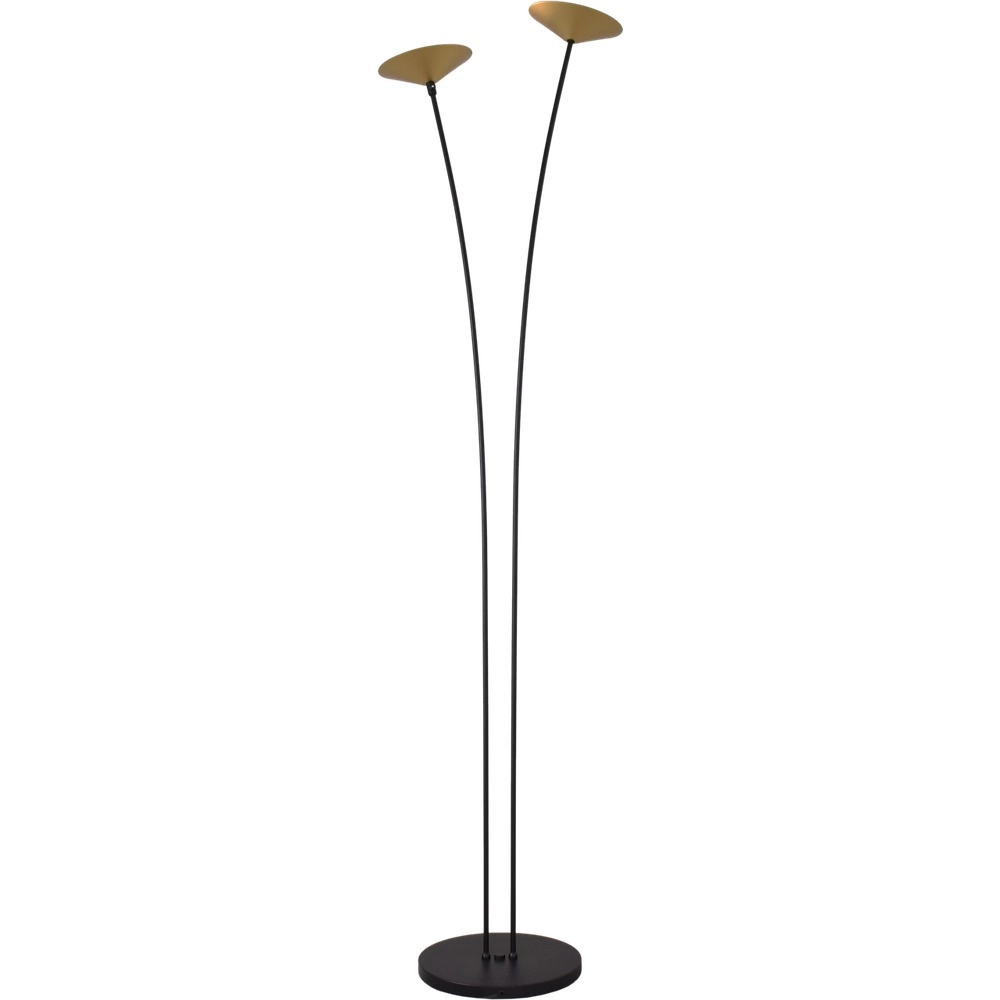 2-light floor lamp Ceppo black with gold