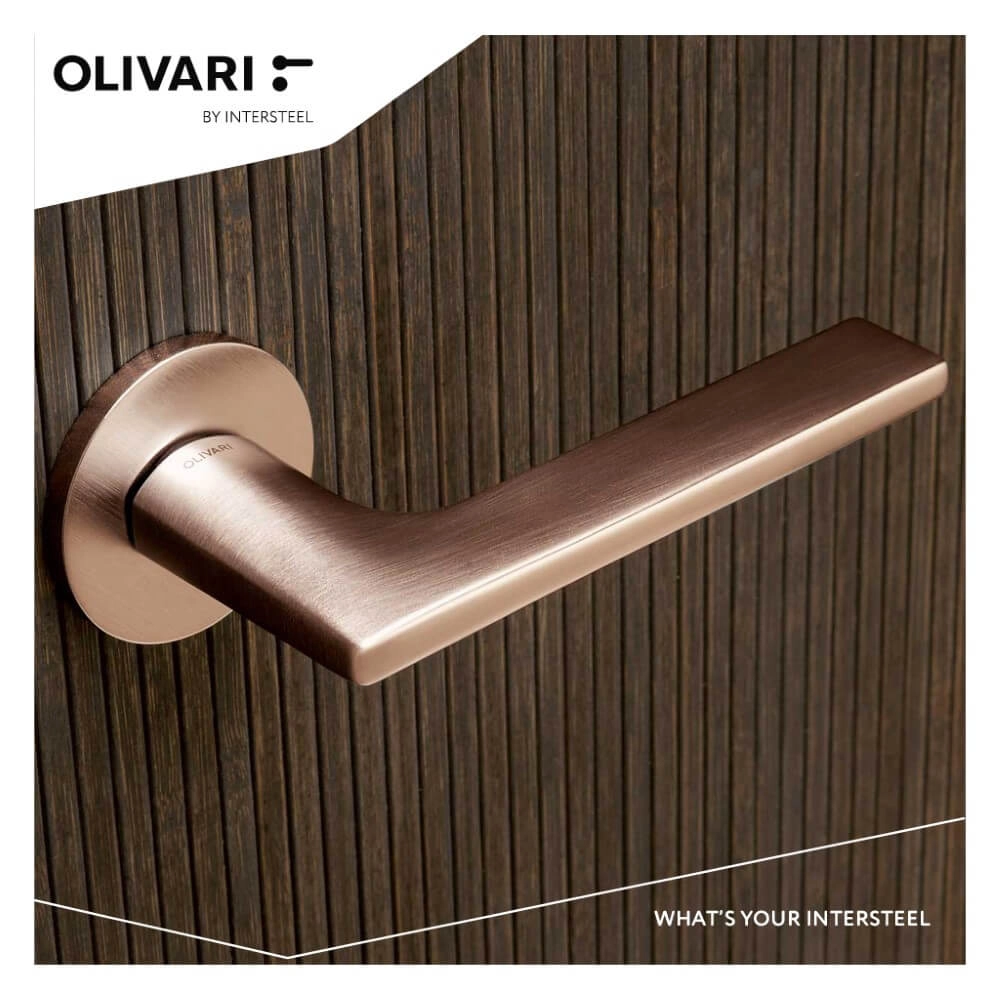 Design door handle Lotus Matte copper Olivari 8714186478042