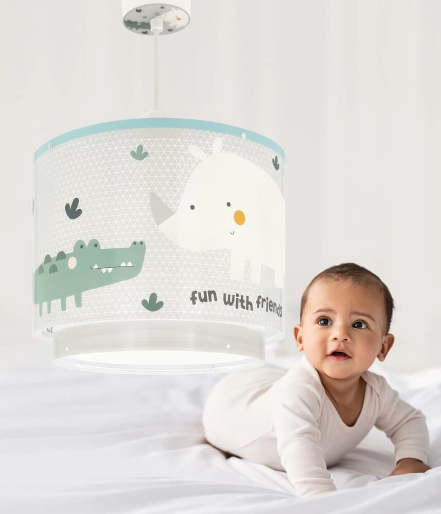 Children's room pendant lamp Rhino & Croco Ø 26cm Dalber 8420406002729