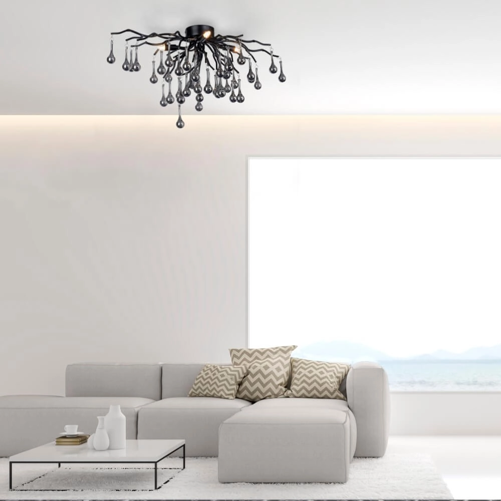 Chandelier Icicle black 60cm Paul Neuhaus 4012248377574