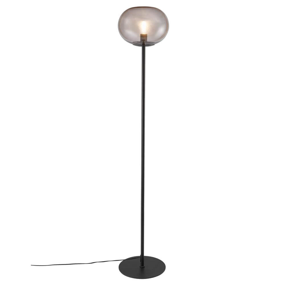 Glass floor lamp Alton black with smoke glass Nordlux 5704924001093