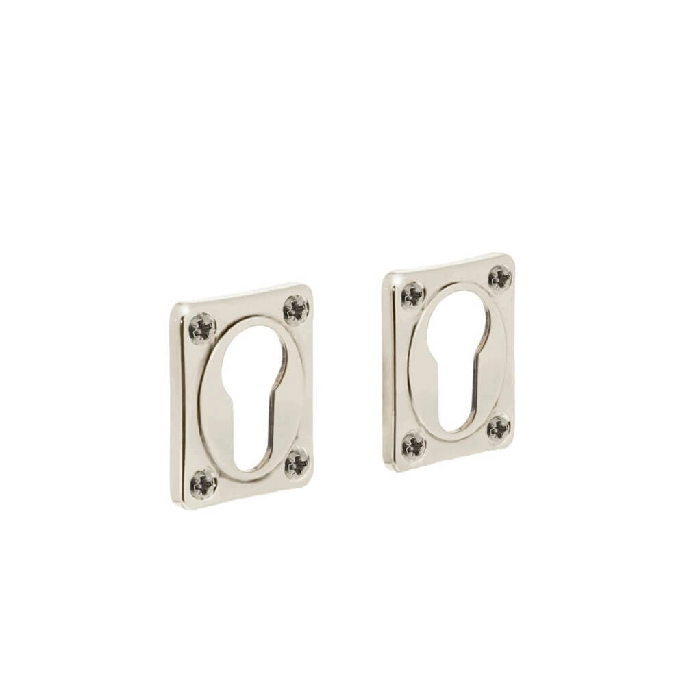 Set of 2 Cylinder Rosettes Tira rectangle nickel screw