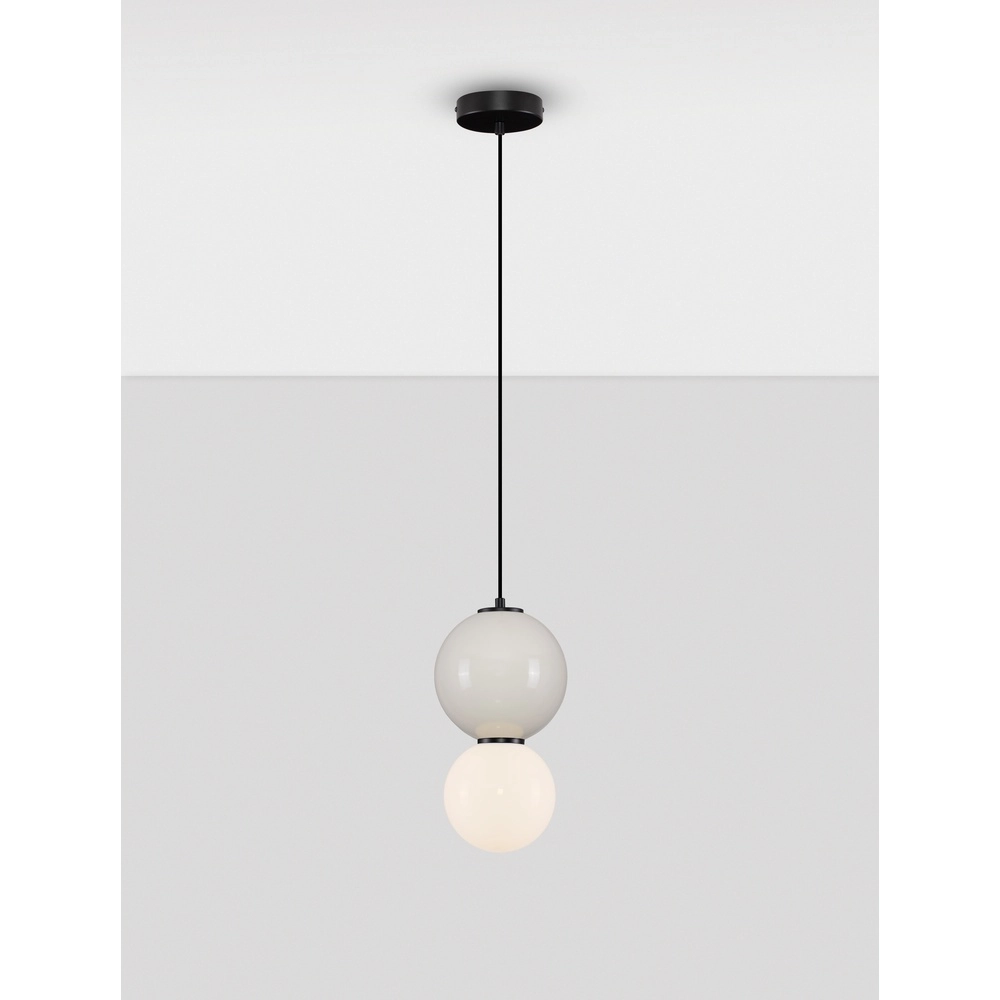 Pendant lamp Noesis Ø 18cm light grey with white Lyora 5212017483652