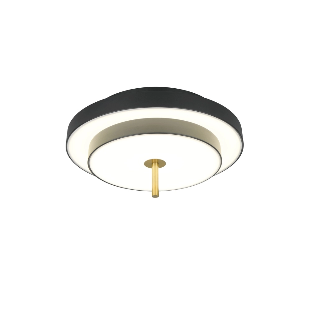 Modern ceiling lamp Keaton black with gold Ø 40cm Trio 4017807653687
