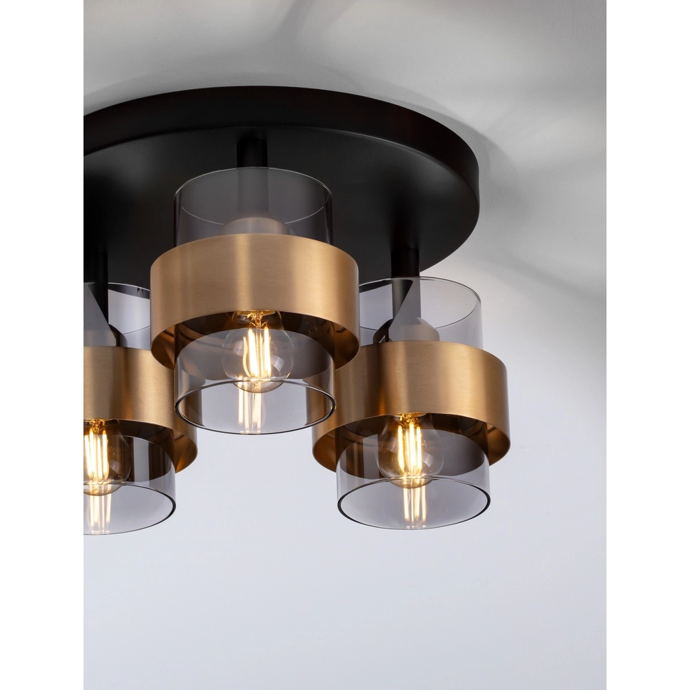 Ceiling lamp Sianna Ø 37cm black with gold Lyora 5212017445452
