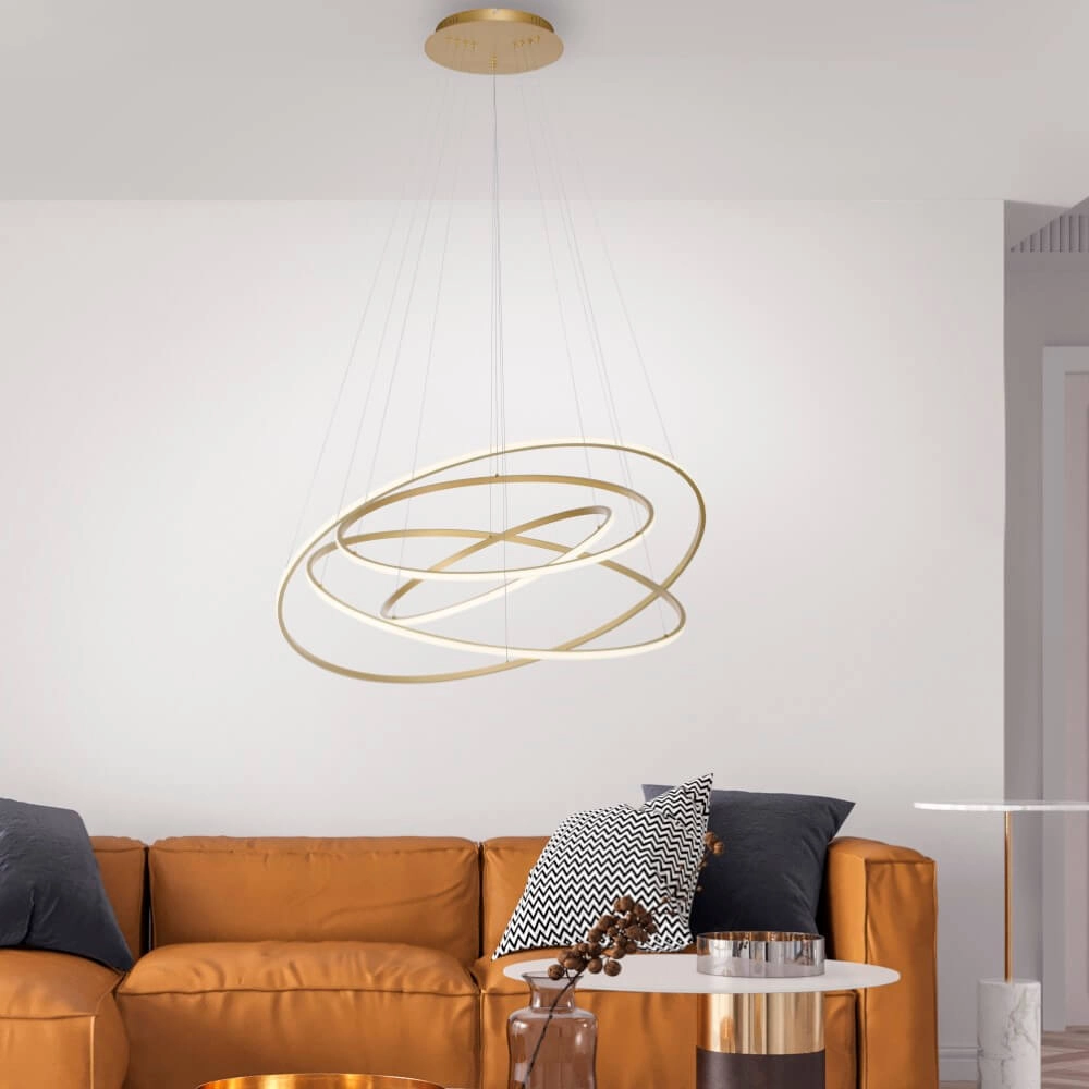 Modern pendant lamp Tessara brass Paul Neuhaus 4012248372661