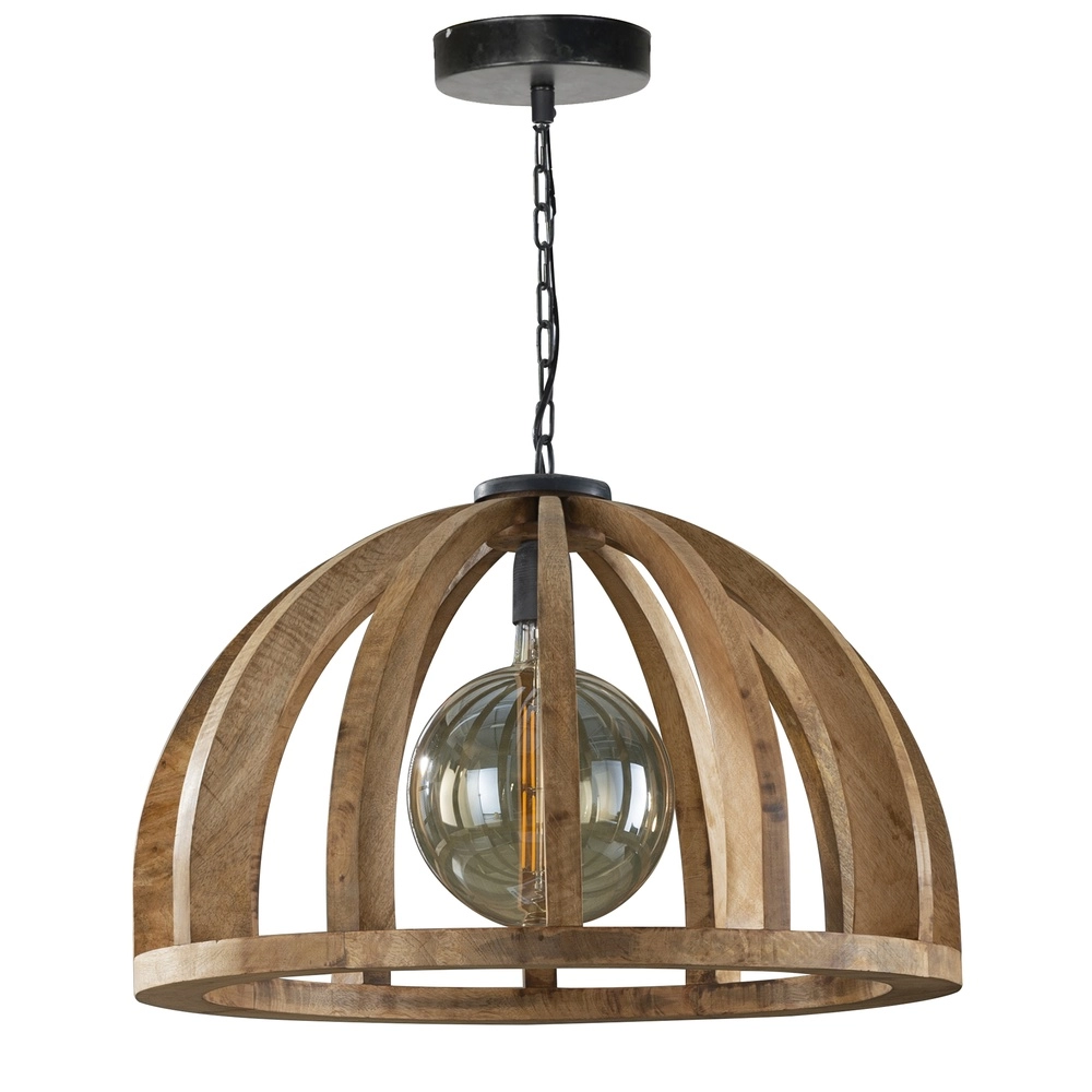 Wooden dining table pendant lamp Orba Ø 60cm - E27 Lyora 8716803513211