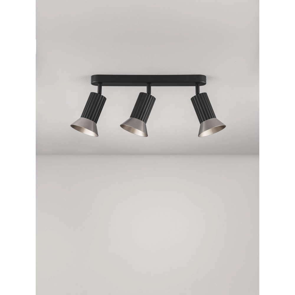 Ceiling lamp Luvia 3-light black with bronze