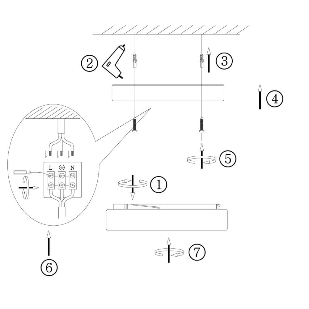 LED flush ceiling light Ceiling 22cm 2950K metal gray Steinhauer 8712746115284