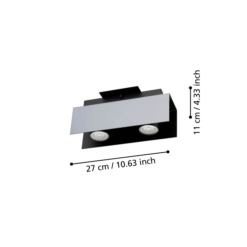 Ceiling lamp Viserba 2-light white and black Eglo 9002759973957