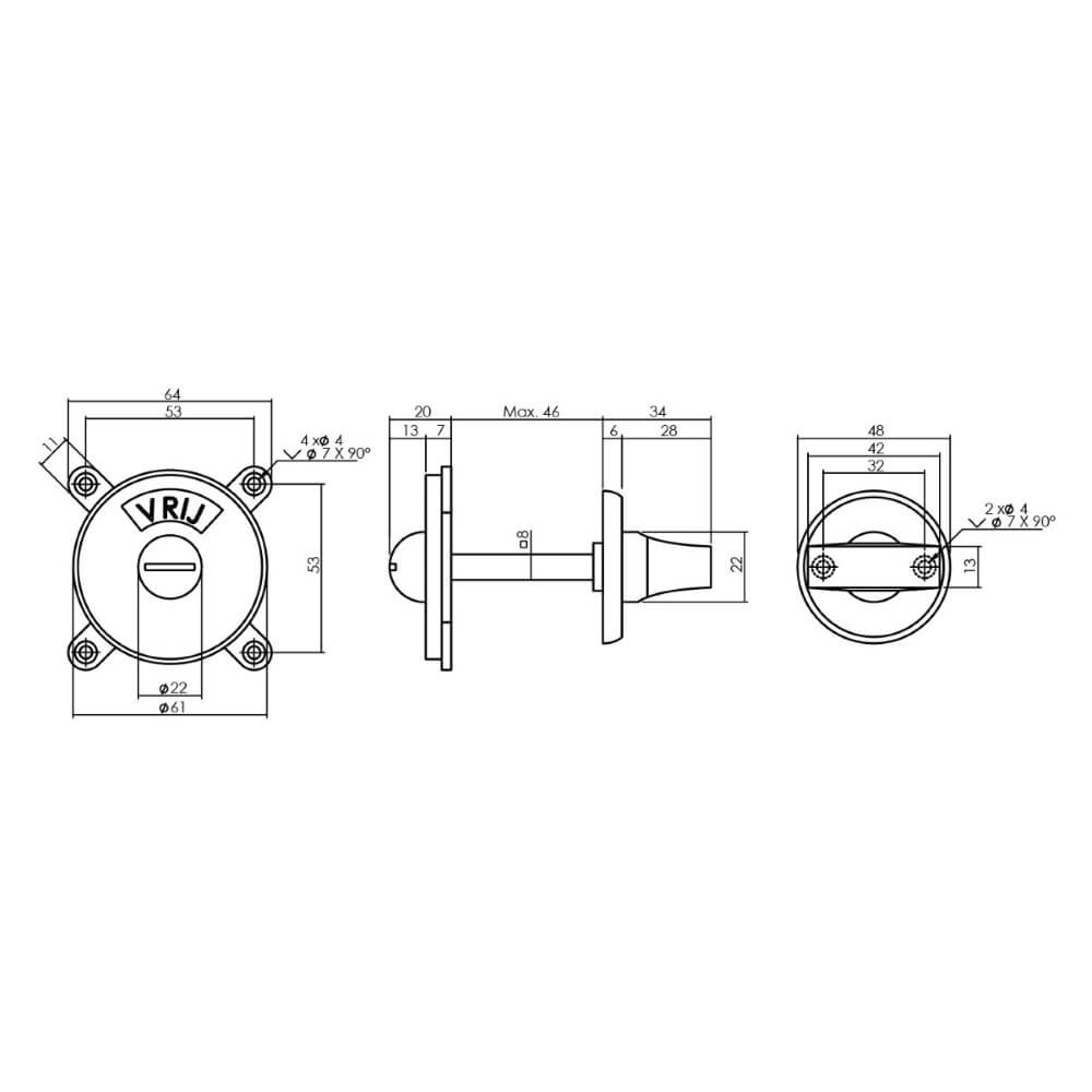 Toilet closure George Free/occupied black Intersteel 8714186515174